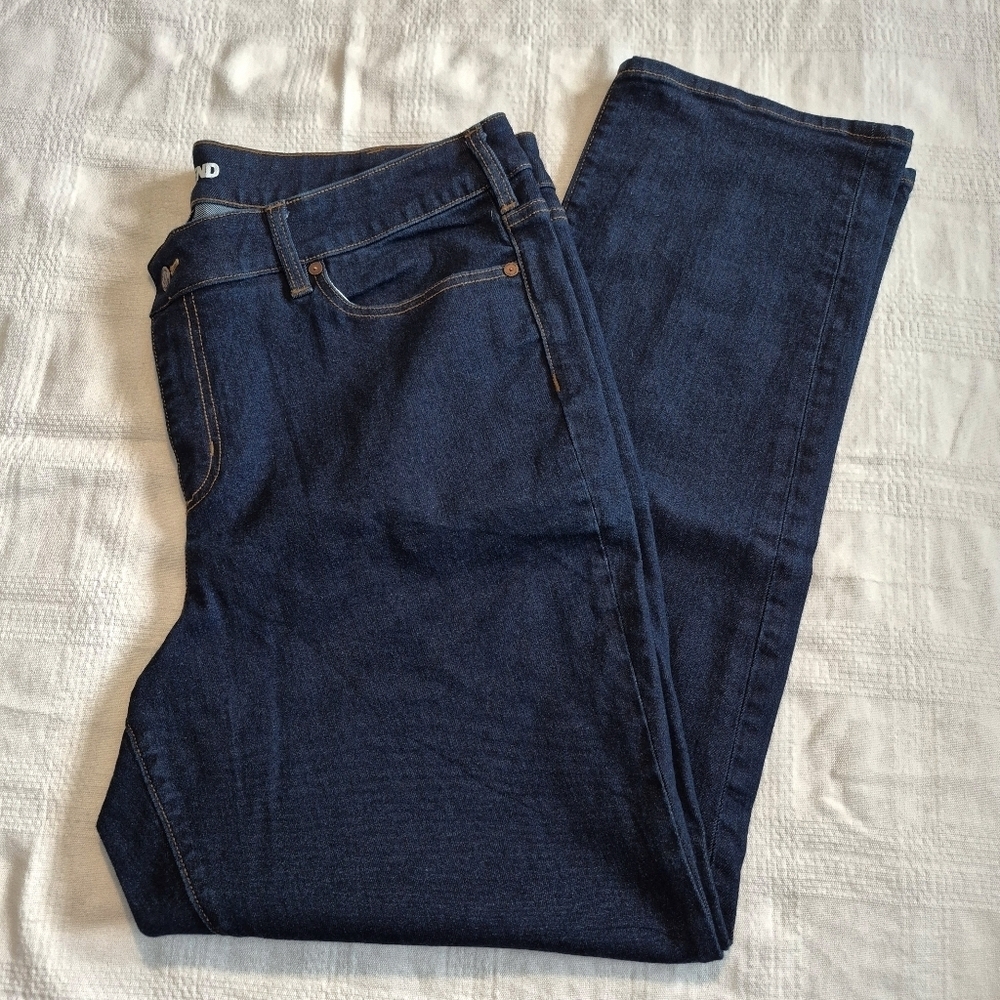 Lands' End women's 20W dark wash jeans straight leg stretch EUC